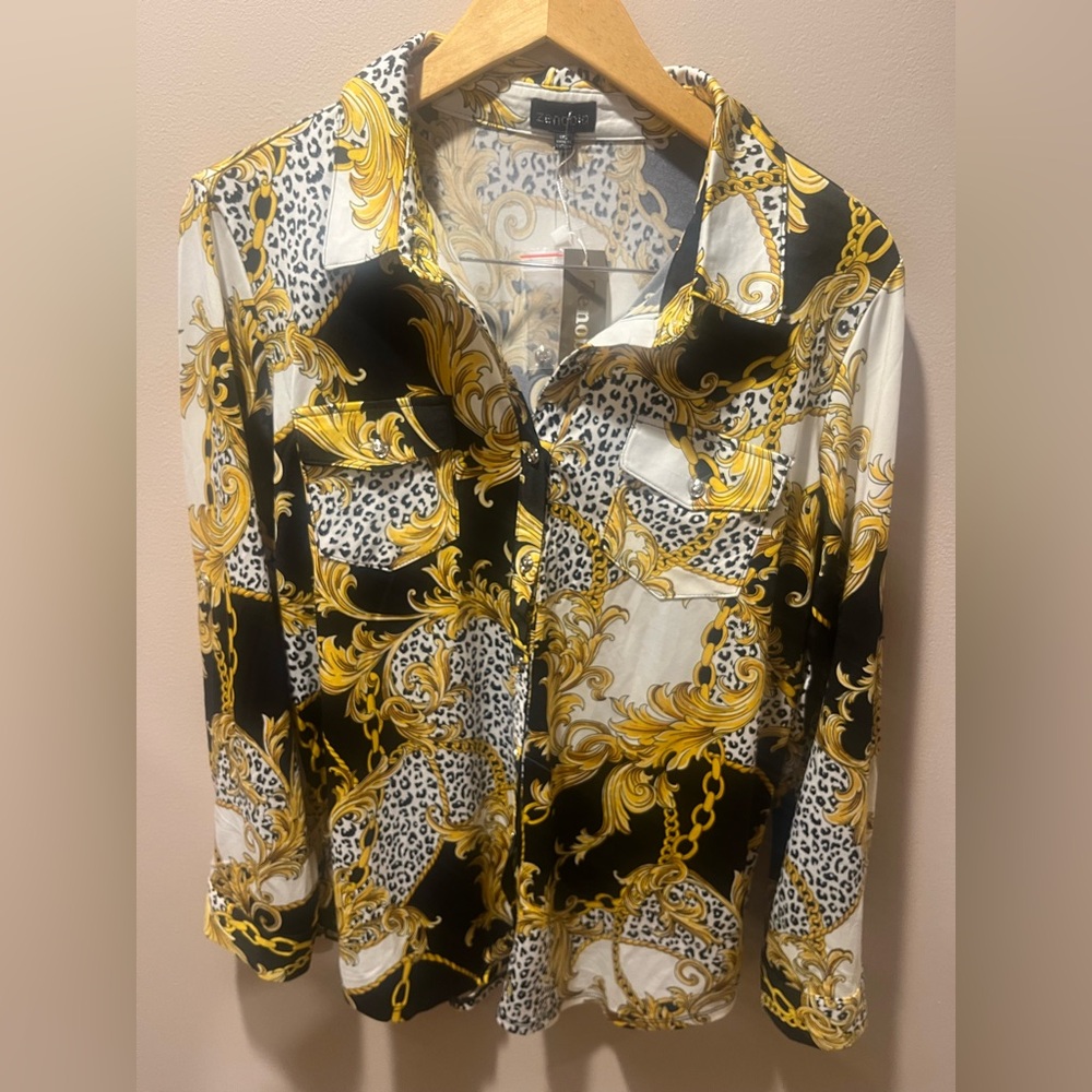 Zenobia Ornate Gold and Black Shirt